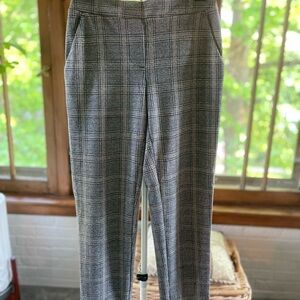 Nine West Women’s Charcoal/Gray/Tan Plaid Dress Pants with Elastic Waist - XS